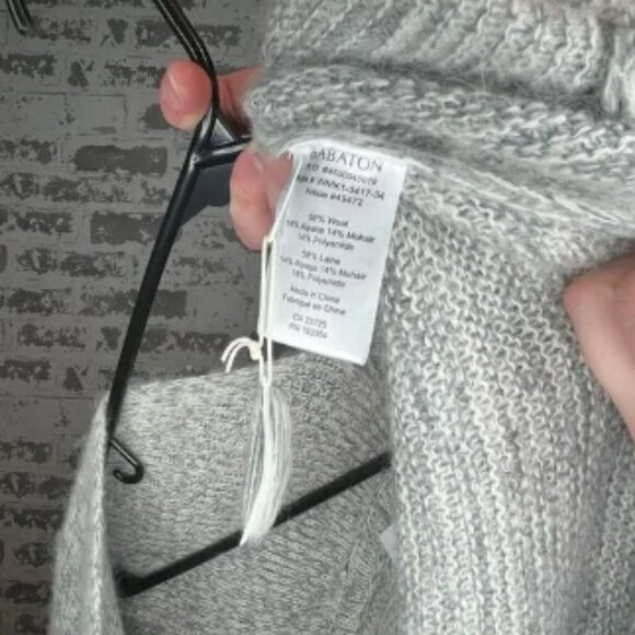 Babaton | women gray wool alpaca mohair blend sweater cardigan - Picture 3 of 4